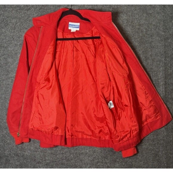 Vintage PENDLETON Red Virgin Wool Bomber Jacket – Size M (Made in USA) - Picture 6 of 7